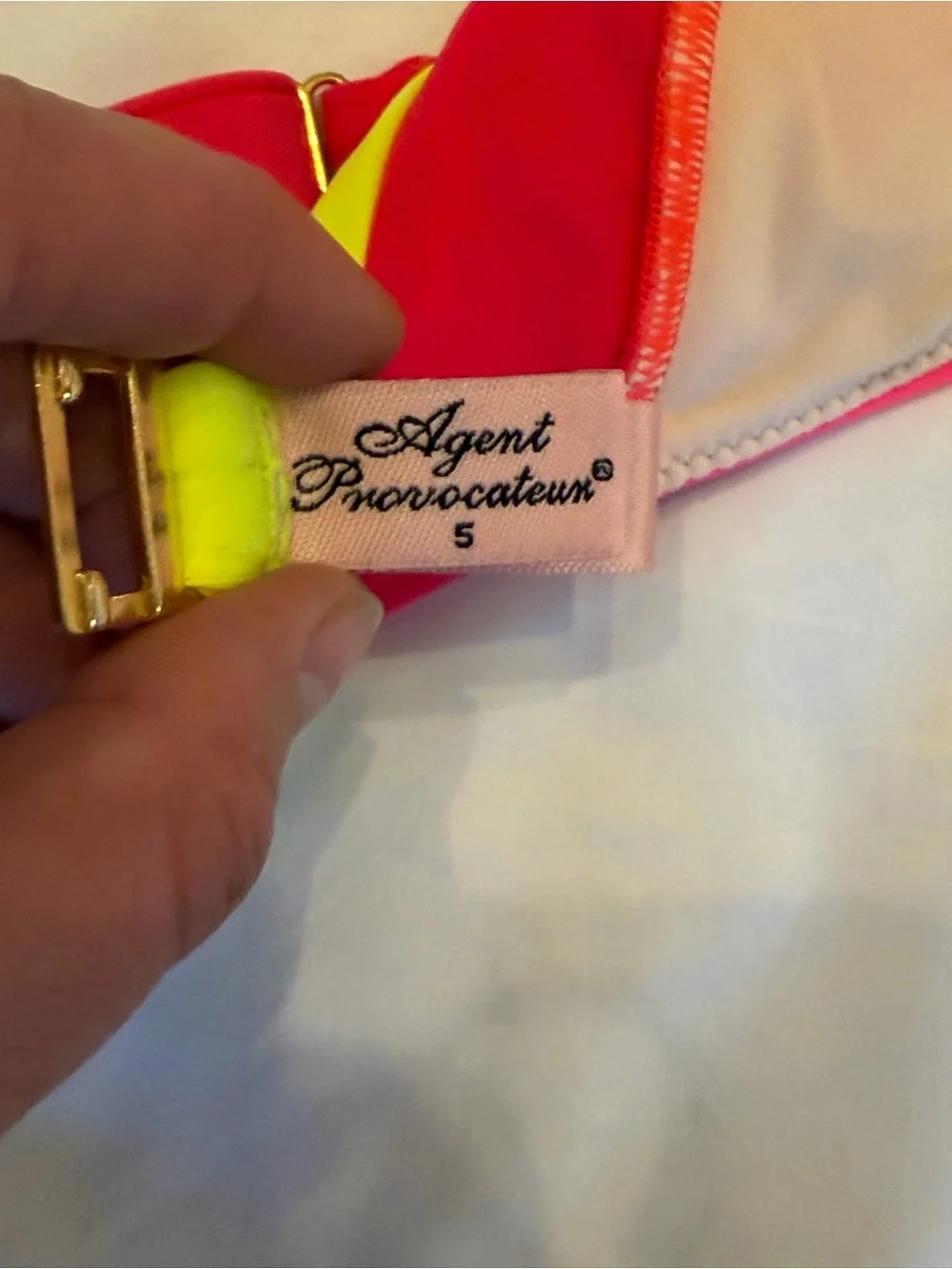 Agent Provocateur Neon Pink Wrap Bikini Top